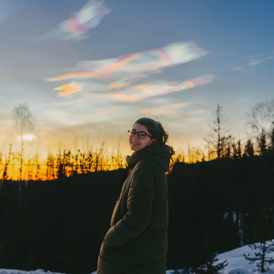 Kvinne i solnedgangen